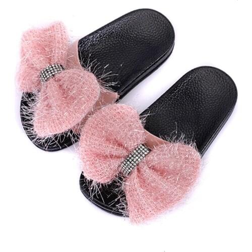 2019 Fashion Summer Kids Girls Slippers Indoor Home Shoes Princess Bow Beach Slippers Children Outdoor Sandals Water Flip Flops