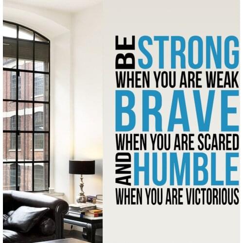 Brave Strong Humble Inspirational Saying quotes DIY Removable Wall Stickers Decals quotes Mural Living room Home Decor