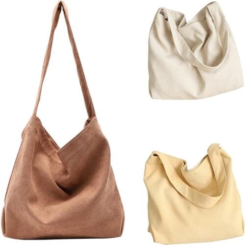 Single Shoulder Bag Casual Fashion Large Capacity Tote Bag Corduroy Messenger Bag