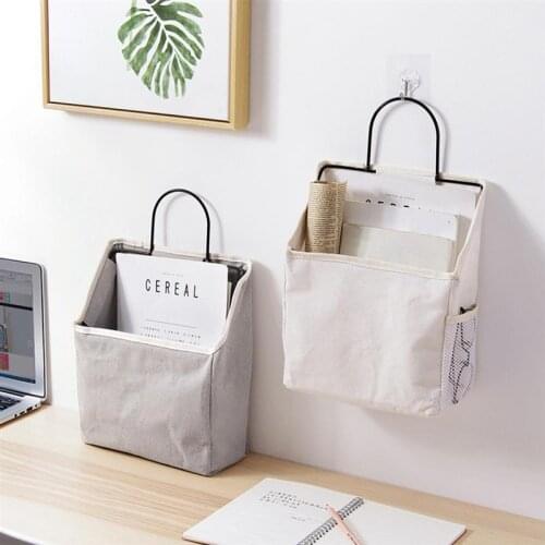 1pc Fabric Large Door Wall-Mounted Canvas Storage Bag organizer Hanging Bag for Magazine Household Tidy-Up Cloth
