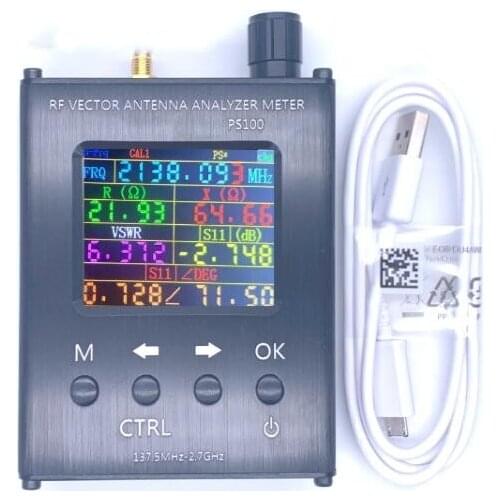 PS100/PS200 N1201SA+ 35MHz - 2.7GHz UV RF Antenna Analyzer SWR Meter Tester with Aluminum Alloy Shell
