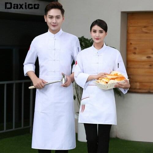 Wholesale Chef Uniform Unisex Restaurant Chef Jacket Kitchen Breathable Shirt Cafe Work Clothes Men Teahouse Cooking Clothing