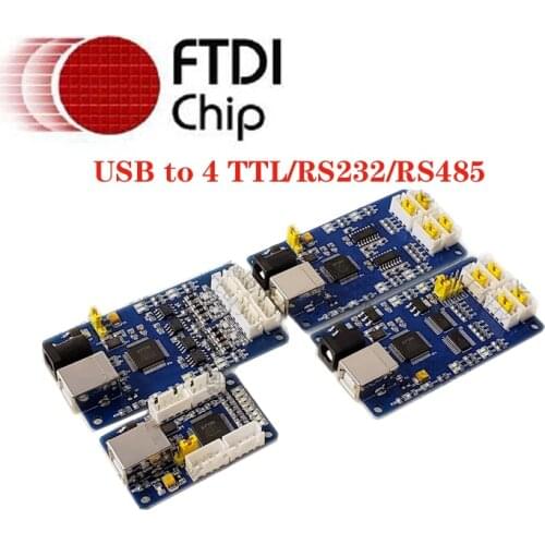 USB to 4-Channel 3.3V 2V5 V1.8V 5V TTL UART Level Module RS-232 Serial RS485 Adapter Converter With FTDI FT4232HL