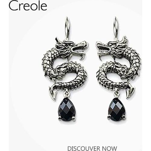Drop Dangle Earrings Dragon Crystal,2019 Accessories Fashion Jewelry 925 Sterling Silver Ethnic Rebel Street Gift For Women