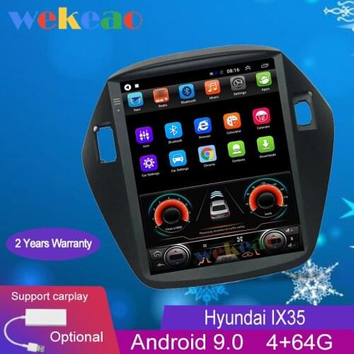 Wekeao Vertical Screen Tesla Style 10.4'' Android 9.0 Car Radio GPS Navigation For Hyundai IX35 Tucson Car Dvd Player 2010-2014