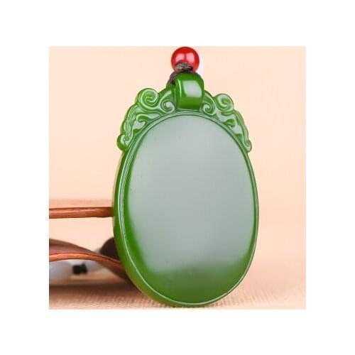 Zheru Jewelry Natural Hetian Jade Green Pendant Necklace Exquisite Jewelry Best Gift