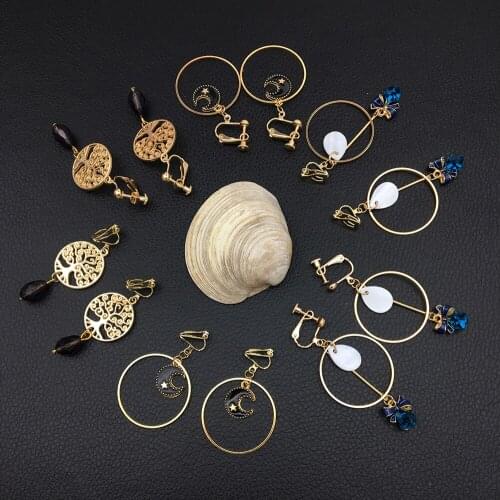 Earrings for Women Temperament Korean Simple Wild Dangle Earrings Personality Water Drop Clip on Earrings Parties Jewellery