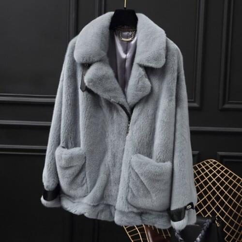 Real natural Mink fur coat short 2019 womens clothing outerwear jacket coats winter new locomotive suit collar