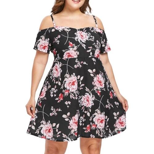 Plus Size Floraldresses For Women 2021 Womens Fashion Suspender Loose And Fat Irregular Printing Beahc Dress Vestido De Mujer