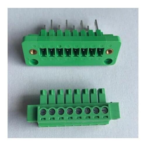 10pcs 15EDGWB+KM-3.81mm Through-wall plug-in terminal block with flanged fixed panel connector row line arc