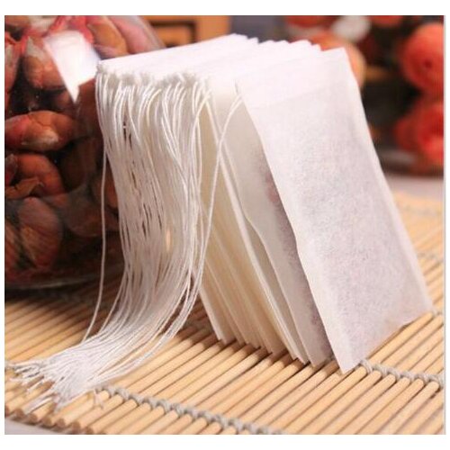 100Pcs Empty Teabags String Heat Seal Filter Paper Herb Loose Tea Bag White