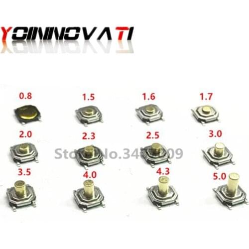 1000PCS/LOT SMD 4*4*1.5MM~7MM 4X4X1.5MM~7MM Tactile Tact Push Button Micro Switch Momentary Push Button Copper Head