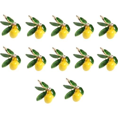 12Pcs Hotel Table Decoration Lemon Napkin Buckle Fruit Napkin Ring Paper Towel Ring