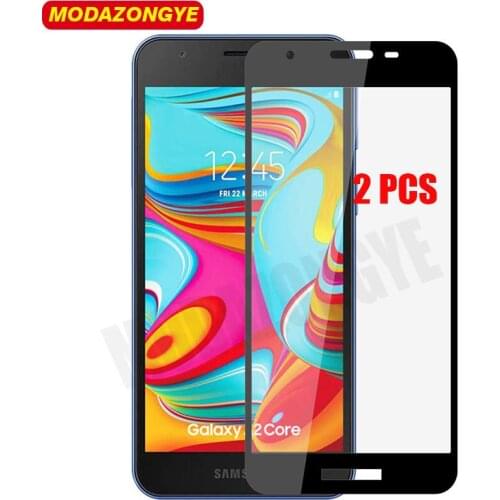 2pcs Tempered Glass For Samsung Galaxy A2 Core Full Cover Screen Protector For Samsung A2 Core A260F A260 SM-A260F Glass Film