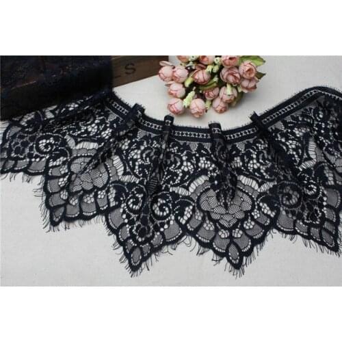 3Meter/lot Black White Exquisite Handmade diy clothes accessories eyelash lace trim decoration 18cm lace fabric material