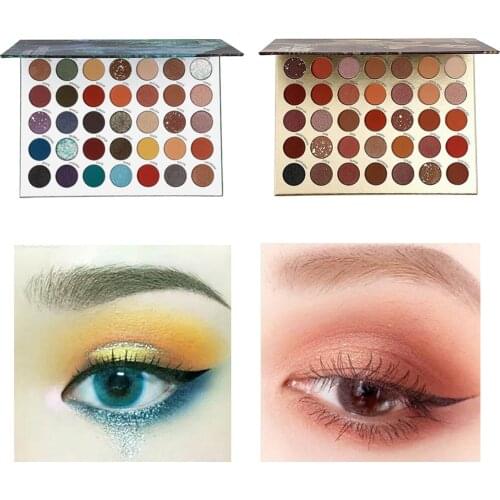 35Colors Long Lasting Eyeshadow Palette Cosmetic Highly Pigmented Eyeshadow Pigments Matte Glitter Loose Powder