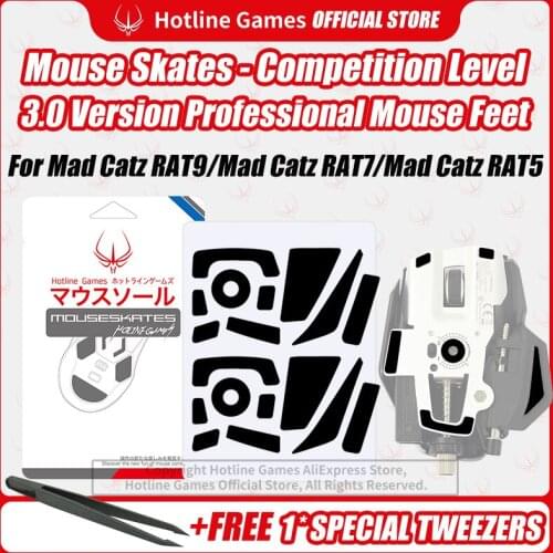 Hotline Games 3.0 Mouse Skates Mouse Feet Replacement for MadCatz RAT5,Smooth, Durabe,Glide Feet Pads
