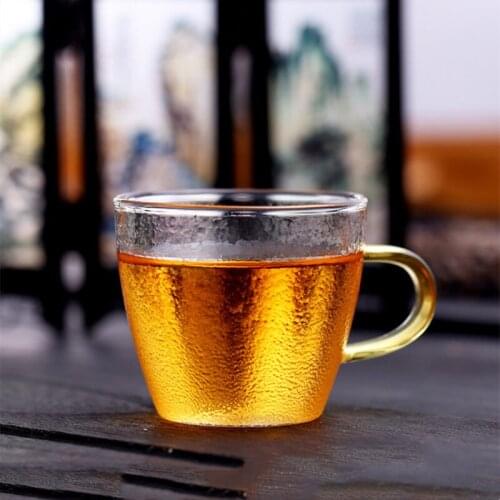 6pcs/pack Volume=120ml Small Size Transparent Glass Cup Household Coffee Cup Heat Resistant Hammer Craft Cup