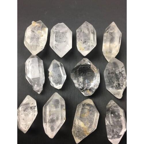 Herkimer Diamond Natural Clear Crystal White Quartz Cluster Points Pillar Column Terminated Wand Specimen Healing Reiki Mineral