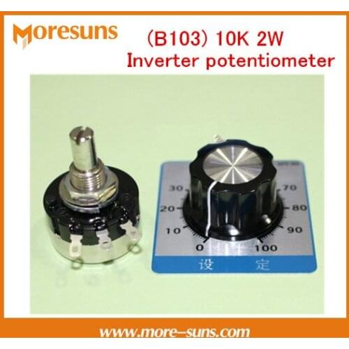 Free ship 2pcs/lot (B103) 10K 2W Scale plate Knob/ Inverter potentiometer/speed controller potentiometer