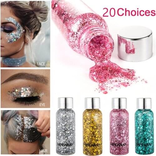 Eye Glitter Nail Hair Body Face Glitter Gel Art Flash Heart Loose Sequins Cream Festival Glitter Decoration Party Festival