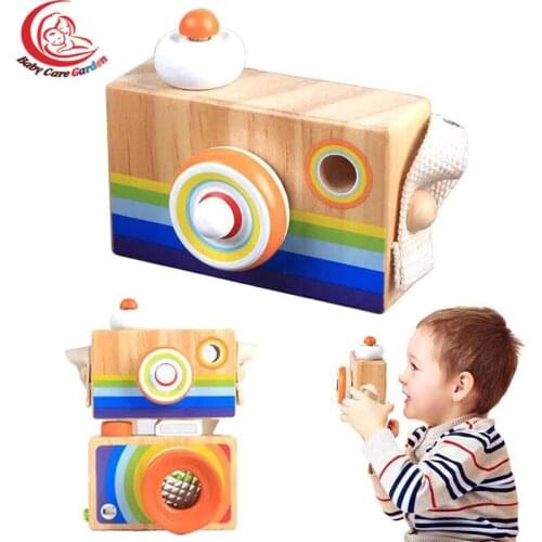 Lets Make 1PC Wooden Baby Toys Fashion Camera Pendant Toys For Children Wooden DIY Presents Nursing Gift Baby Block