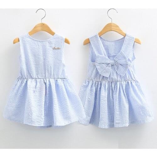 2020 Summer 2 3 4 6 8 10 Years Children Birthday Strip Backless Princess Elegant Bow Kids Party Dance Prom Little Girls Dresses