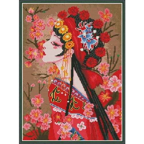 Huadan Cross Stitch Kit 14CT 11CT Count Canvas DIY Character Pattern Printing Embroidery Set Needlework Home Decoration Painting