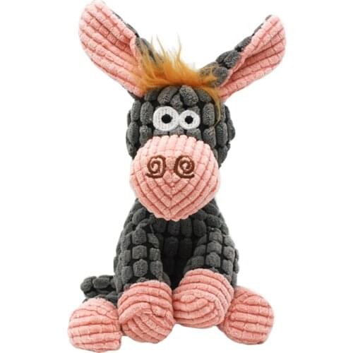 Dog Toys Stuffed Donkey Squeaking Pet Toy Cute Plush Puzzle Interactive Toy For Dogs Cat Chew Squeaker Squeaky Pet Toy L2