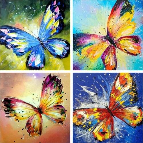 KAMY YI Animal Butterfly Colorful 3D Diy Diamond Painting Photo Embroidery Full Diamond Mosaic Mural Art Craft Home Decoration
