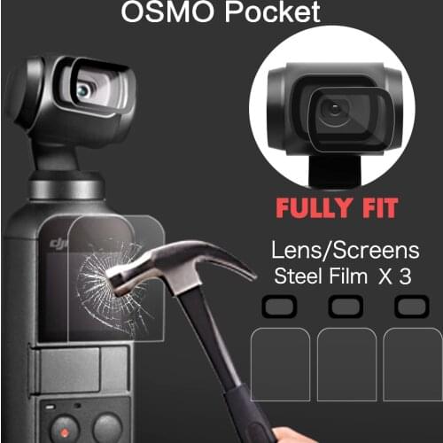Vamson for DJI OSMO Pocket Tempered Glass Lens + LCD Protective Film Screen Film Guard Camera Accessory OP102