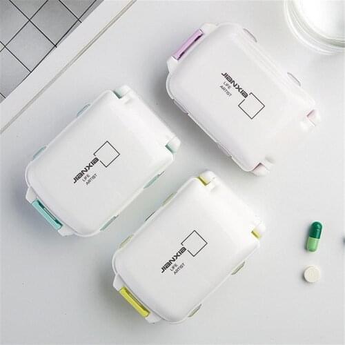 8 Grids Pill Container Organizer Health Care Drug Pill Box Wheat Sealed Travel Divider Medicine Storage Bag Travel Pill Case