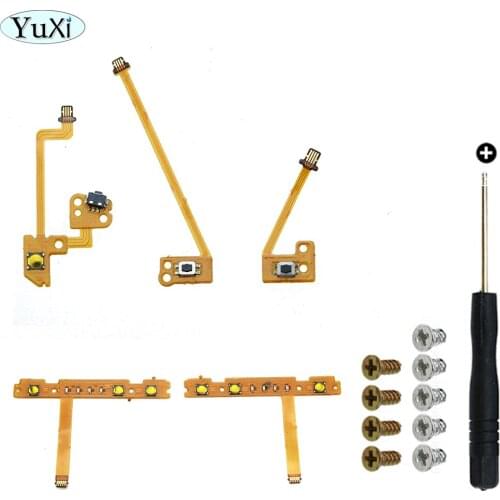 YuXi For Nintend Switch ZR ZL L SL SR Button Key Ribbon Flex Cable /Card Slot/ ABXY Buttons Sticker/ On Off Volume Ribbon Cable
