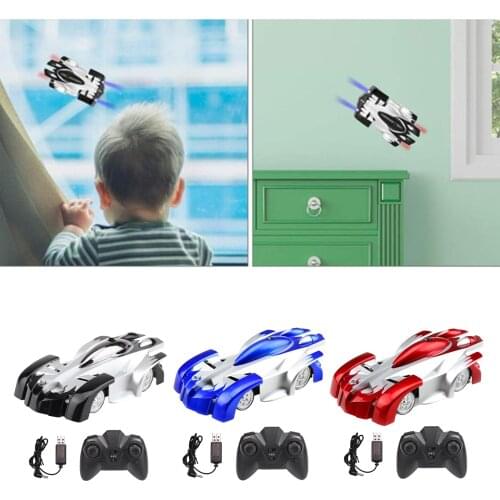 Mini Remote Control Wall Climbing Car RC Gravity Defying Toy with Led Lights Gifts Boys Girls Age 3