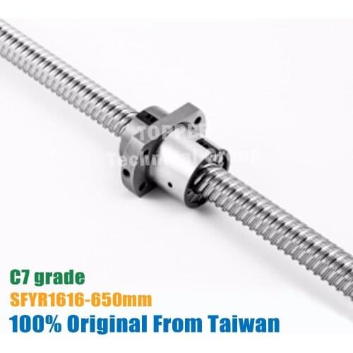 TBI 1616 miniature ball screw 16mm dia 16mm lead 650mm with ballnut SFY1616 for DIY CNC parts