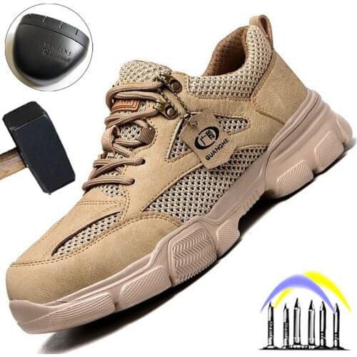 Breathable Comfort Work Sneakers Male Steel Toe Cap Safety Shoes Men Work Shoes Puncture-Proof Industrial Shoes Dropshipping