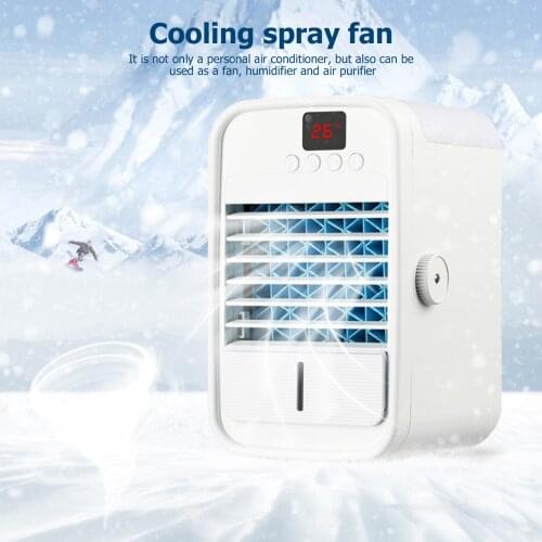 Desktop Air Conditioner Fan 3 in 1 Cooling Fan Humidifier Air Purifier USB Rechargeable Summer Mute Spray Air Conditioning Fan