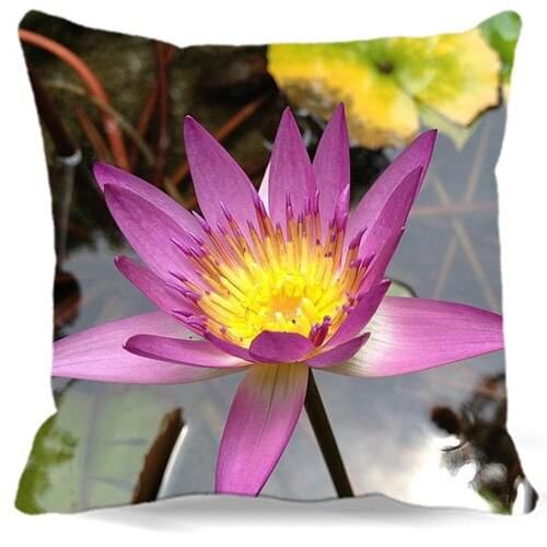 Perfect Quality 16" 18" 19" 20" 24" Pink Lotus pattern Cotton polyester Square Pillow Cover 9 style For Sofa home car hotel