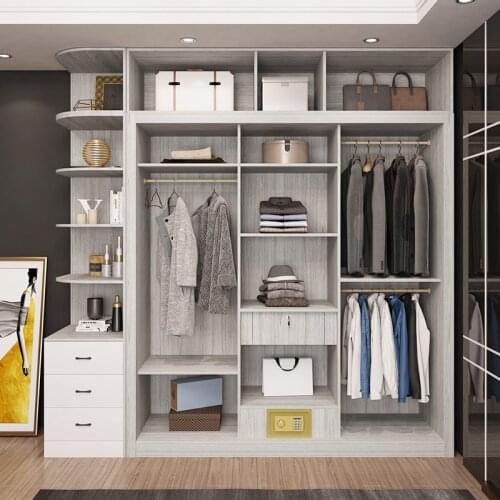 New sliding door wardrobe modern simple sliding door wardrobe wooden bedroom sliding door wardrobe household side cabinet
