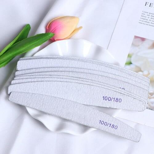 10pcs/Lot Wooden Nail Files Professional Nail Buffer 100/180 Wood Nail File Gel Polishing Wood Sanding Nail File