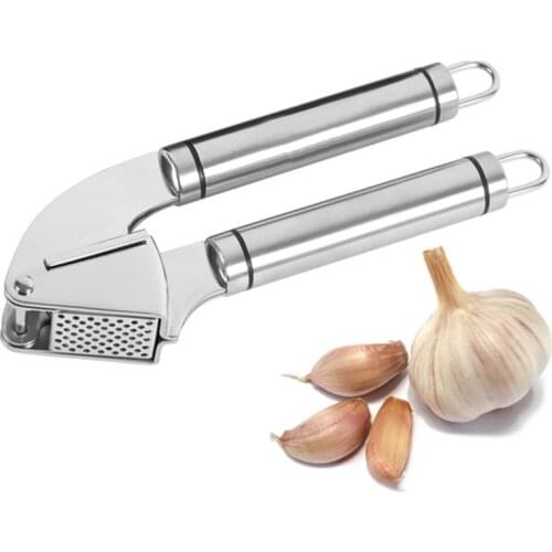 Portable Garlic Press Crusher Deluxe Stainless Steel Thickening Device Manual Folder Tools Kitchen Squeeze Gadgets Cooking Tools