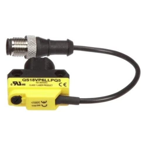 QS18VP6LLPQ5 Photoelectric Sensor, Laser, Polarized Retroreflective, 10 m, 10-30 VDC, PNP 73244