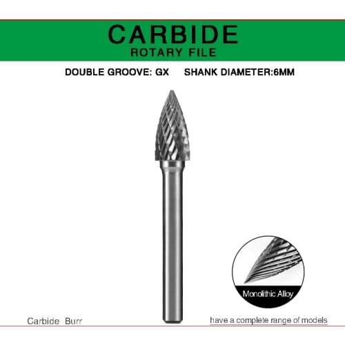 Hand tools GX type Head Tungsten Carbide alloy Rotary file Rat-tail file cutters for wood Tools Point Burr Die Grinder Abrasive