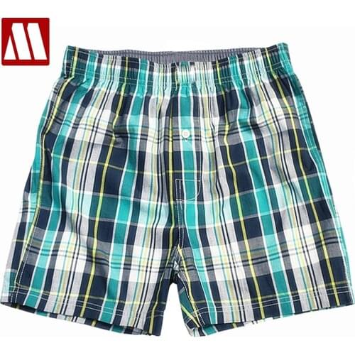 5Pieces/lot High Quality Plaid Men Shorts Mens Summer beach shorts Cotton Short Boxers for male Homme Boxer Loose Panties S-XXXL