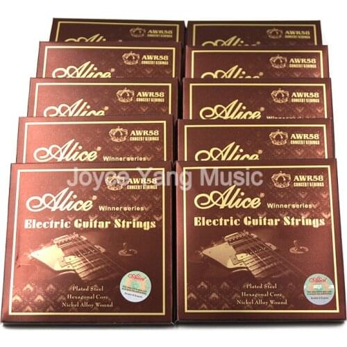 10 Sets Alice AWR58 Electric Guitar Strings Plated Steel Hexagonal Core Nickel Alloy Wound Strings Free Shipping