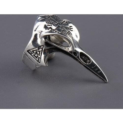 Vintage Viking Warrior Rune Totem Armor Ring for Men Metal Punk Hip Hop Finger Shell Jewelry