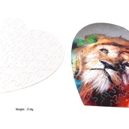 10pcs/lot Sublimation Blanks Puzzle Heart Jigsaw Puzzle A4 75pcs Hardboard Wood Custom Printable Puzzles Heat Printing