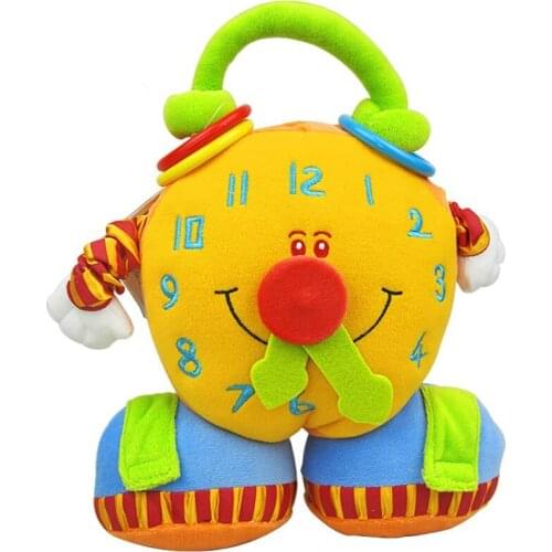 2018 Hot Sale Puzzle Alarm Clock Plush doll Early Education teddy Developmental Soft Stuffed Plush Toys Girl Boy Gift Dolls
