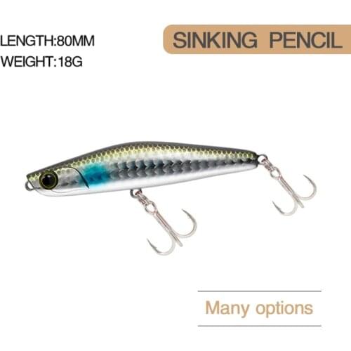 2021 Fishing Lure SPEARHEAD RYUKI 110 Wobbler Fishing Lure 80mm 18g Plastic Sinking Minnow Bass Pike Artificial Hard Bait