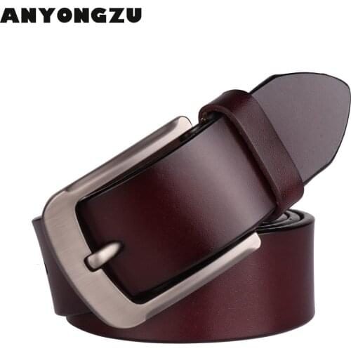 2021Men Genuine High Quality Leather Belt Designer Belts Luxury Male For Fashion Vintage Pin Buckle Jeans Black coffee 105-130cm